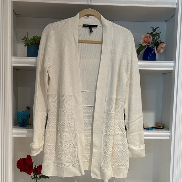 White House Black Market Sweaters - White House Black Market Cream Textured Cardigan